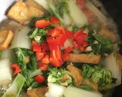 家常༄「奶白菜烧豆腐」༄的做法 步骤12