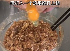 大白菜猪肉香菇饺子馅的做法 步骤5