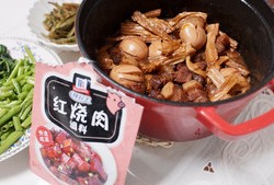 快手下饭菜：腐竹花雕红烧肉的做法 步骤11