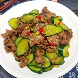 ㊙️牛肉片炒黄瓜‼️牛肉片的嫩滑技巧的做法 步骤12