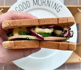 蜂蜜芥末酱全麦三明治轻食沙拉能量早餐的做法 步骤13