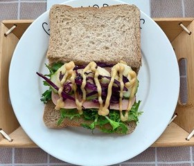 蜂蜜芥末酱全麦三明治轻食沙拉能量早餐的做法 步骤12