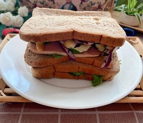 蜂蜜芥末酱全麦三明治轻食沙拉能量早餐的做法 步骤14