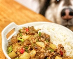 土豆茄子肉末盖浇饭的做法 步骤17