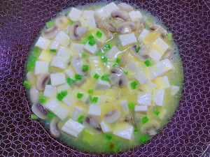 松茸鸡汁口蘑豆腐【低脂美味】的做法 步骤7