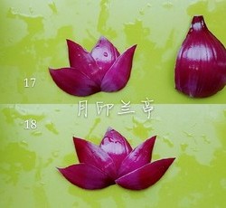 简单美丽的盘饰（9）——冷拼·洋葱荷花的做法 步骤7