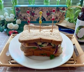 蜂蜜芥末酱全麦三明治轻食沙拉能量早餐的做法 步骤15