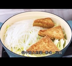 入冬后最合适吃这样一锅暖暖的白菜粉条豆腐煲。豆腐煎至两面金黄，加上白菜粉条咕嘟咕嘟炖一锅，开盖香气扑鼻，家常美味超级下饭，真香。的做法 步骤15