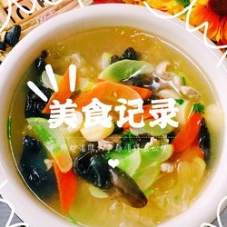 无油༄「黄瓜🥒肉片银耳汤」༄的做法 步骤13