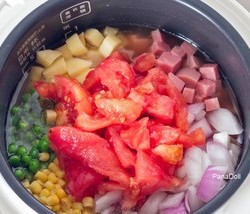 有菜有肉有主食🍅番茄焖饭【松下分体式饭煲】的做法 步骤3