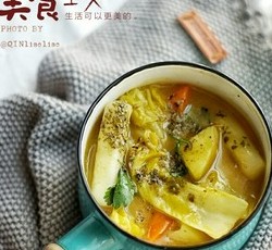 咖喱土豆年糕炖大白菜的做法 步骤7