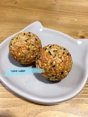 🍙章鱼小丸子机的妙用之圆球酱油烤饭团 by pink-rabbit的做法步骤 第8步