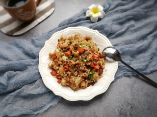 腊肉飘香季~香芋腊肉炒饭,成品图！