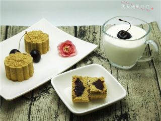 香油豆沙馅绿豆糕,成品图